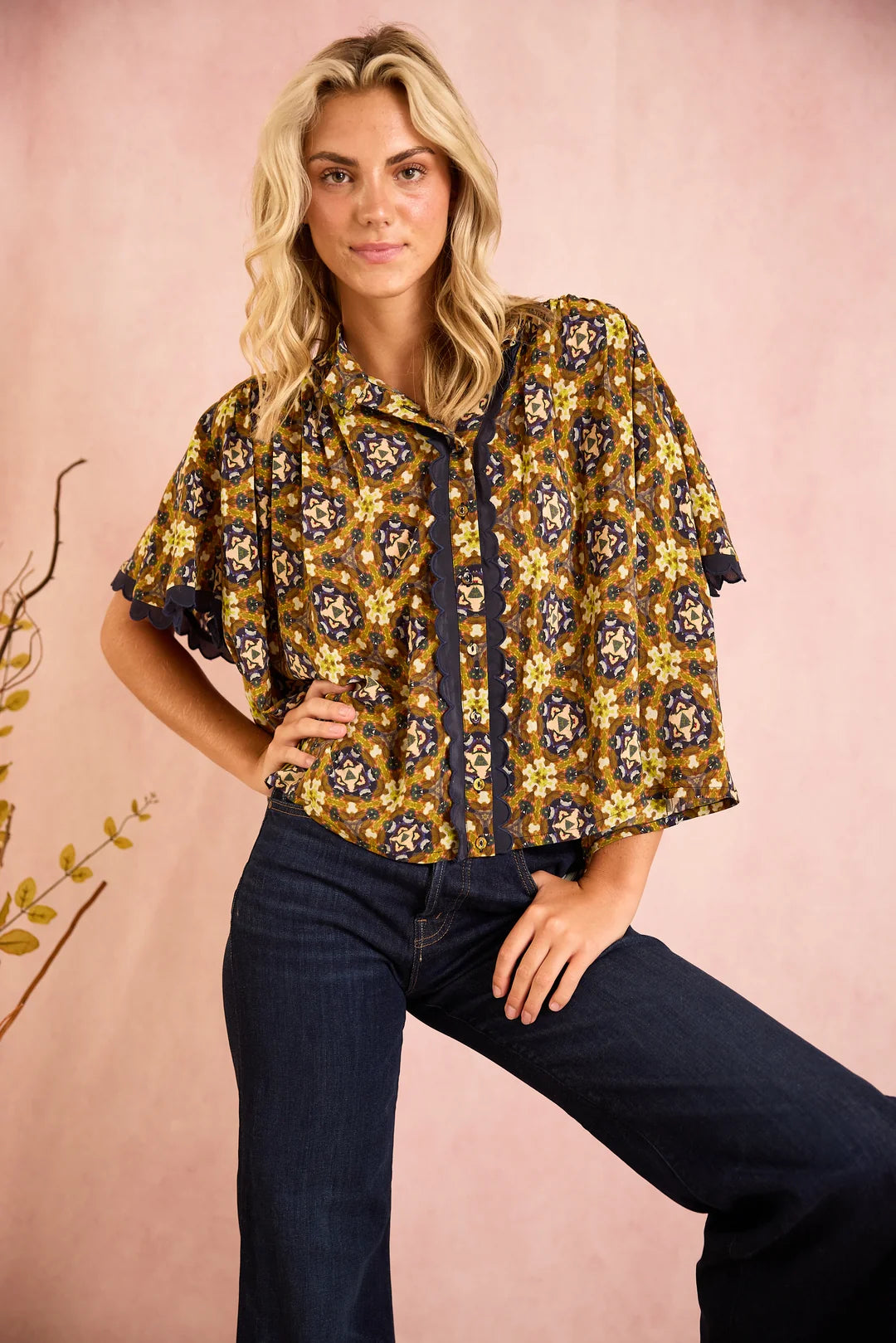 Brookes Avenue Chestnut Swirl Parham Blouse