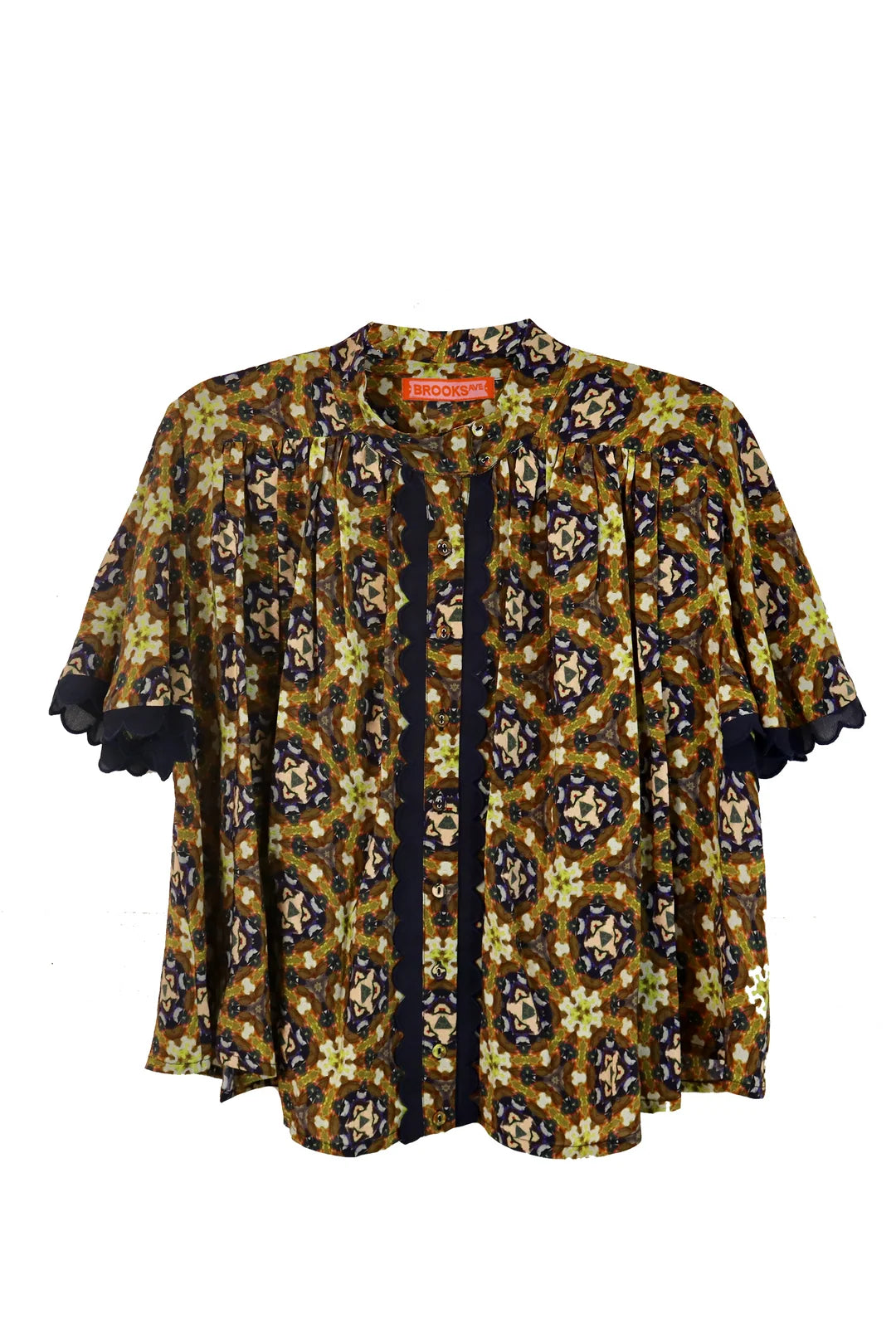 Brookes Avenue Chestnut Swirl Parham Blouse
