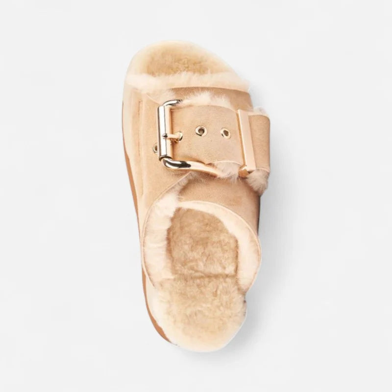 4CCCCEES- Mellow Laze Shearling Slide