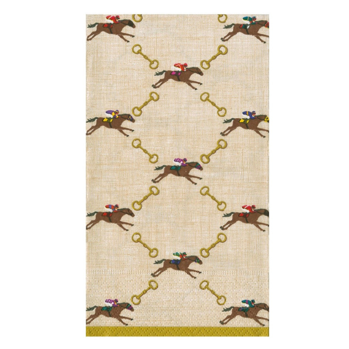 And They're Off! Linen Guest Towel