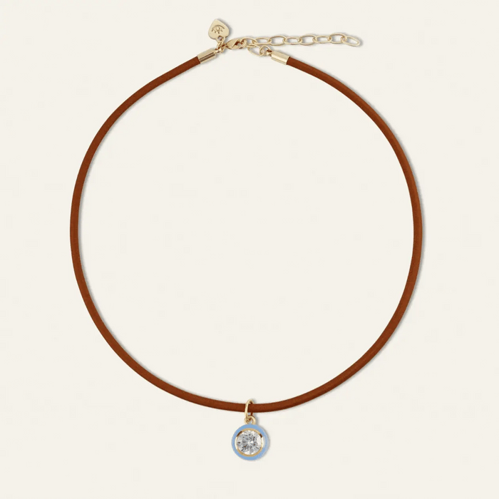 HART Copper Clasp Cord Necklace with Enamel Bezel Charm