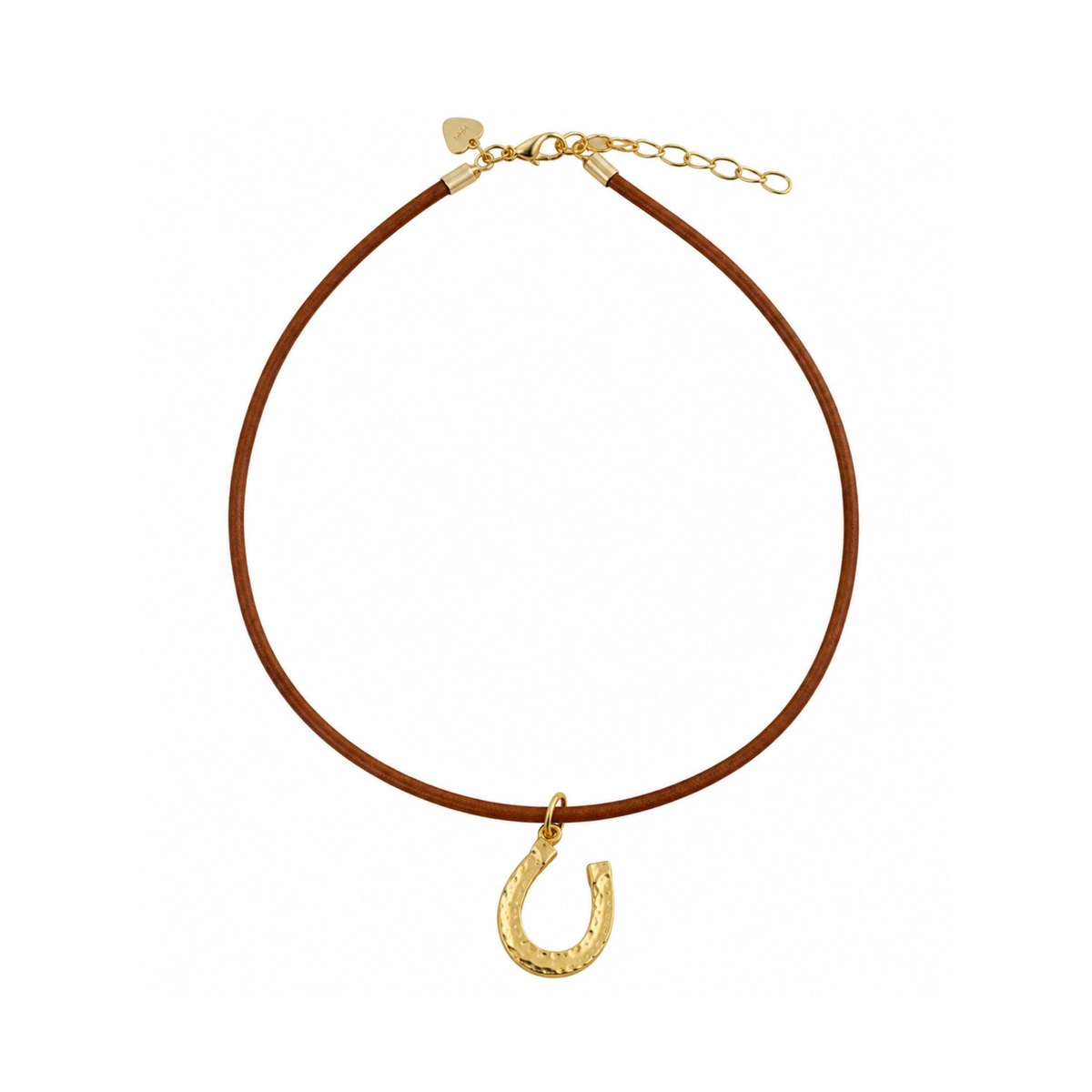 HART Copper Clasp Cord Necklace with Horseshoe Charm