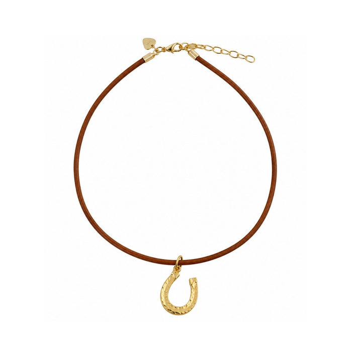 HART Copper Clasp Cord Necklace with Horseshoe Charm