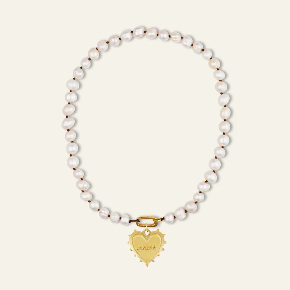 HART Pearl Necklace with Radiant Mama Charm