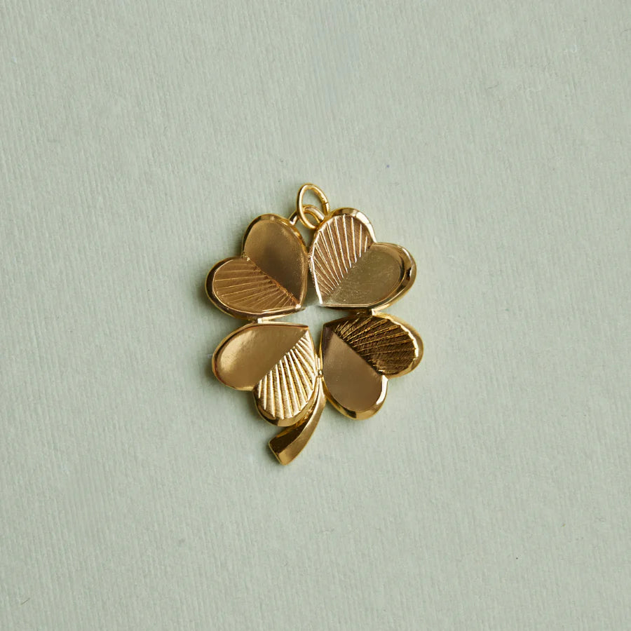 HART Gold Cord Necklace with Luck and Love Clover Charm