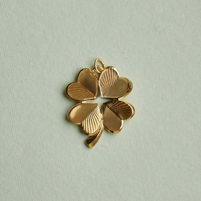 HART Gold Cord Necklace with Luck and Love Clover Charm