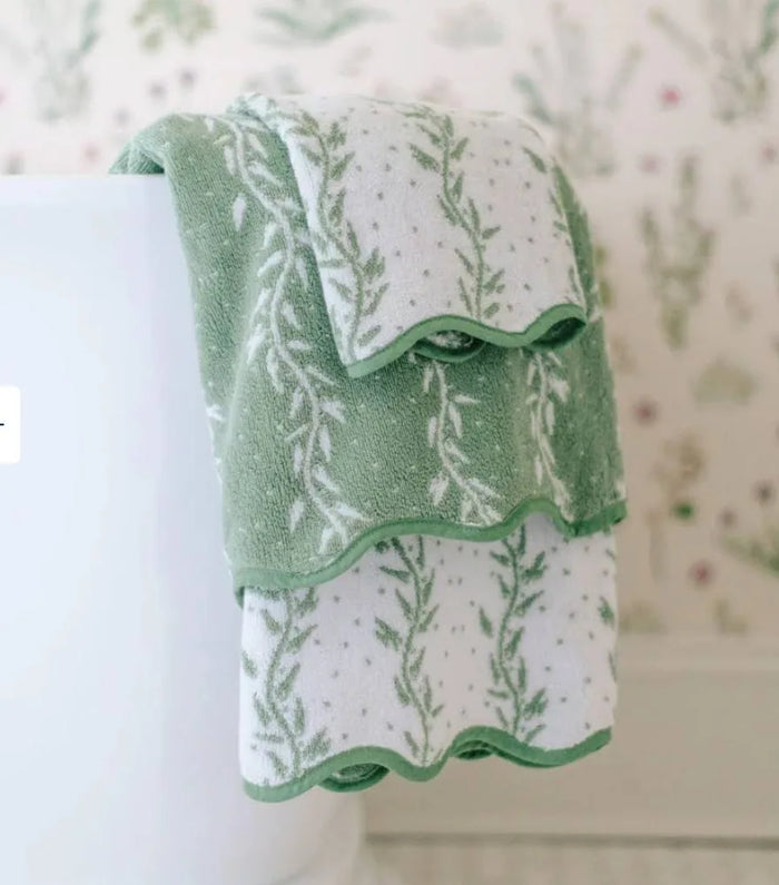 Weezie Patterned Hand Towel - Willow