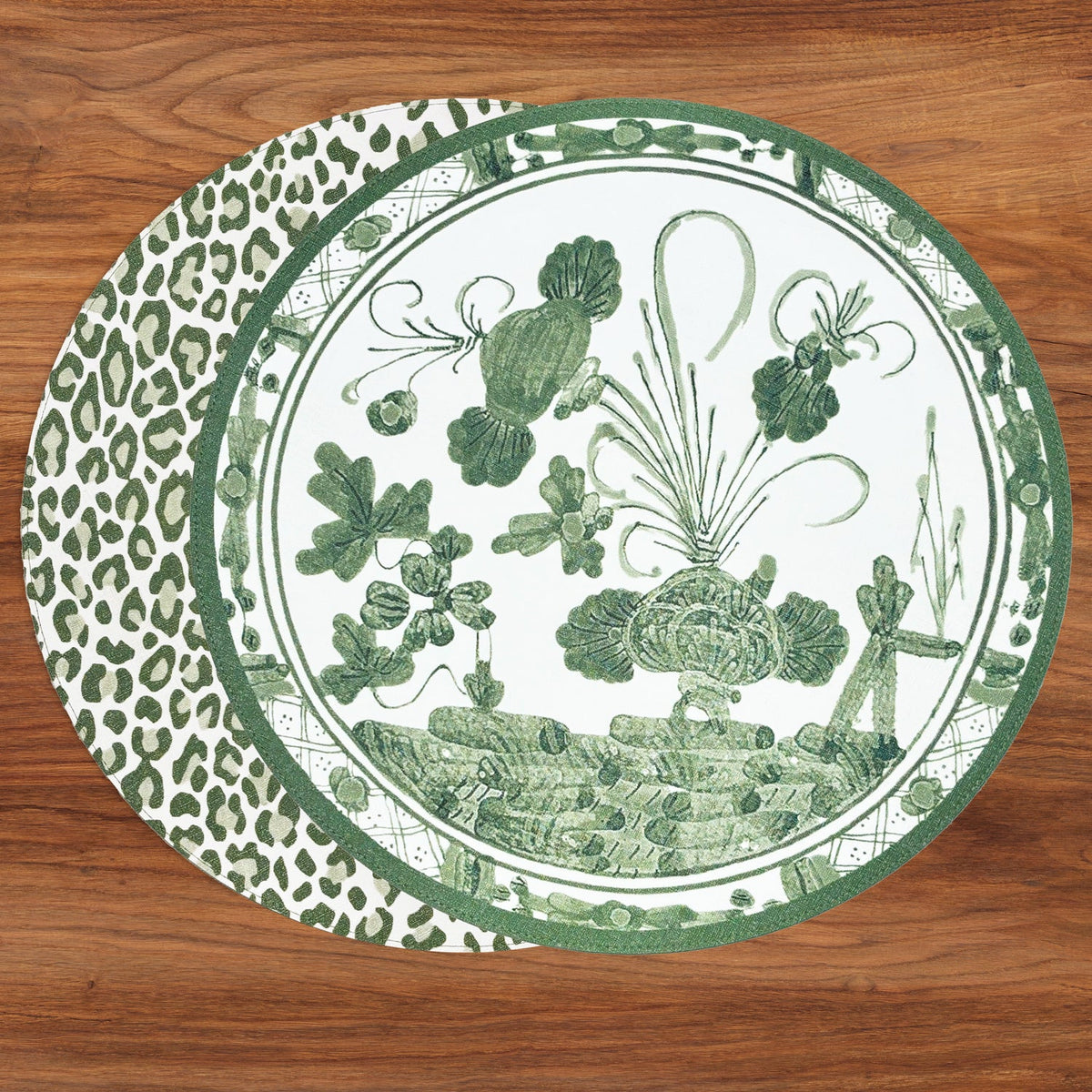 Vida Faenza & Cheetah Round 15.5” Placemat Set of 4