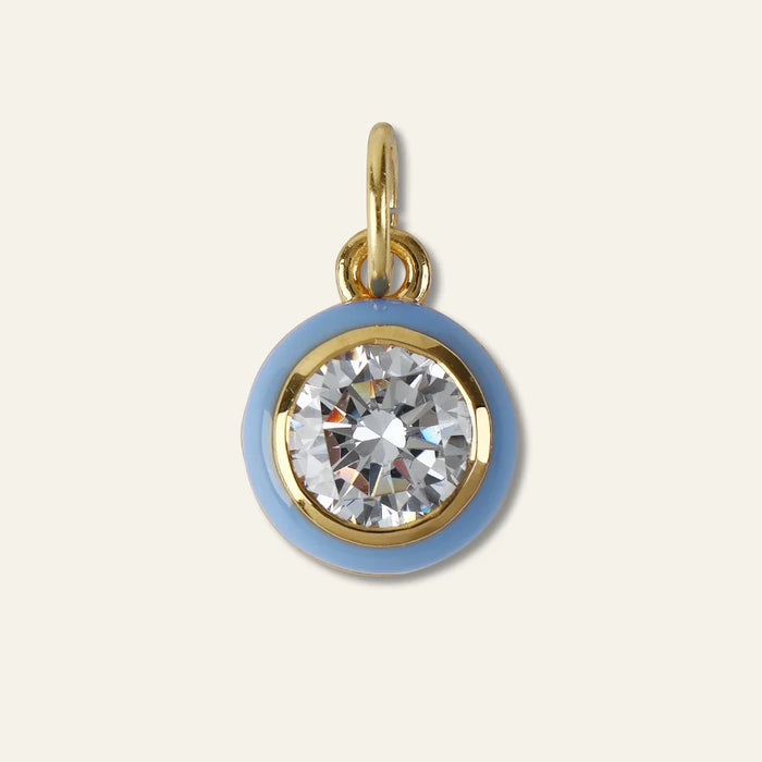HART Hot Pink Cord Necklace with Blue Enamel Bezel Charm
