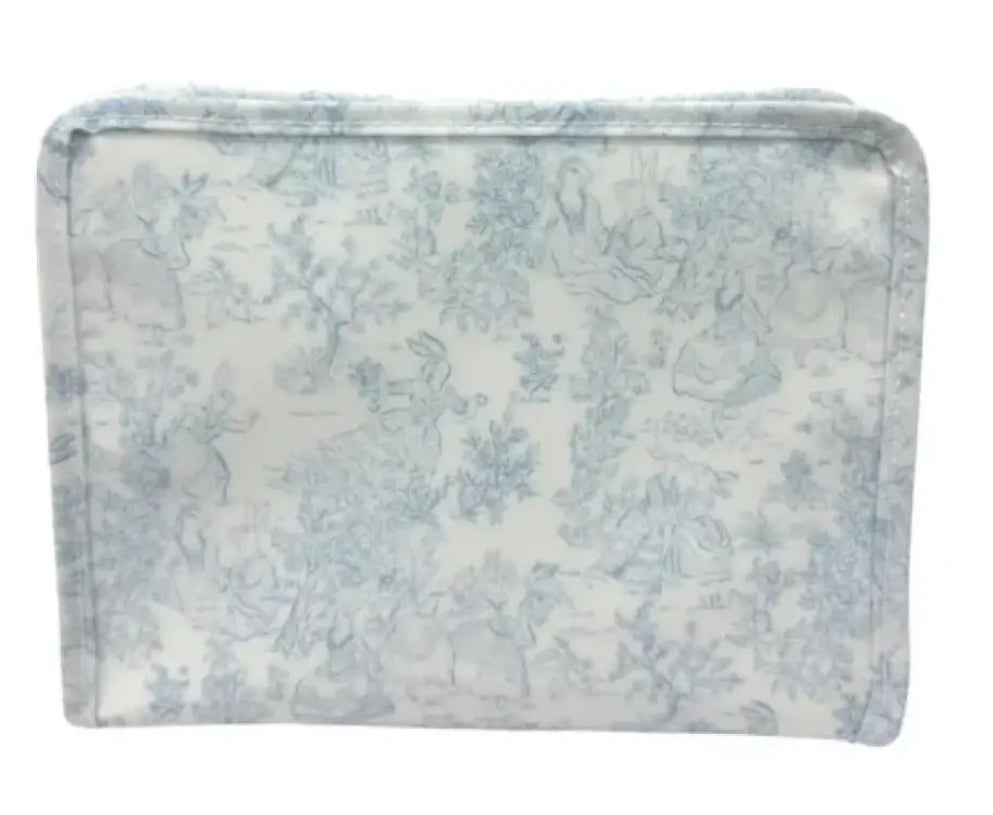 Roadie Large Zip Pouch- Bunny Toile Blue