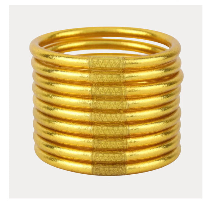 GOLD ALL WEATHER BANGLES  (set of 9) Serenity Prayer