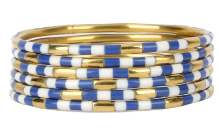 Blue/White Veda Bangles- Set of 6