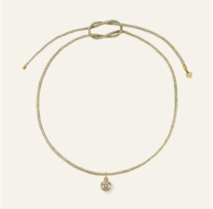 HART Gold Cord Bezel Charm Necklace