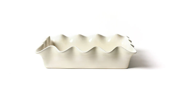 Signature White Square Ruffle Casserole Dish