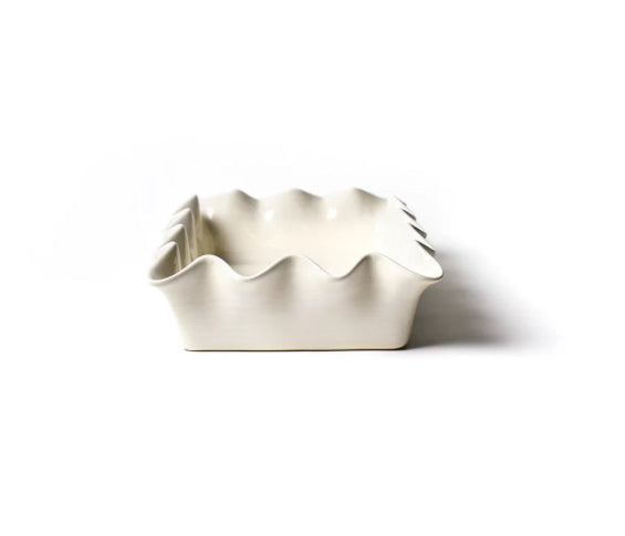 Signature White Square Ruffle Casserole Dish