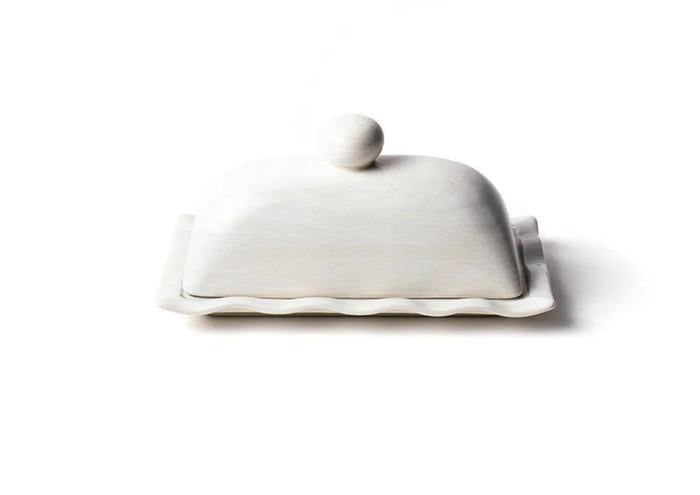 Signature Ruffle Domed Butter Dish White