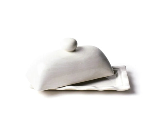 Signature Ruffle Domed Butter Dish White