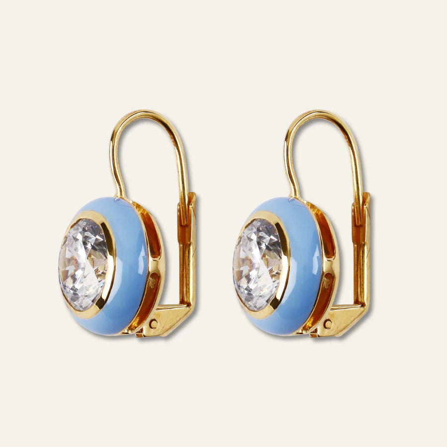 HART Blue Enamel Bezel Drop Earring