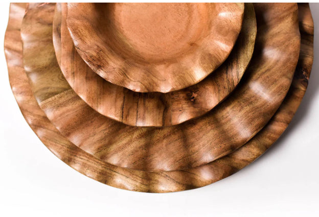 Fundamental Wood 8" Ruffle Salad Plate