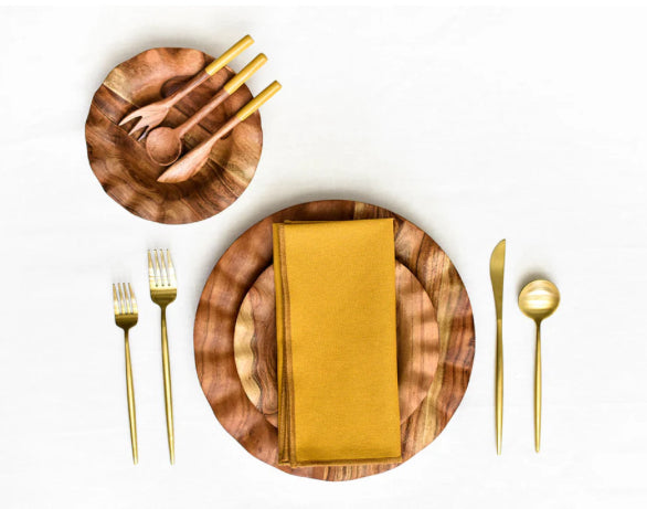Fundamental Wood 8" Ruffle Salad Plate
