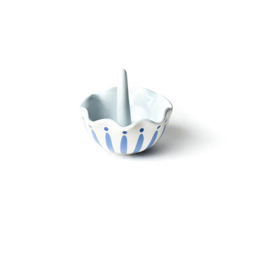Iris Blue Burst Ruffle Ring Dish