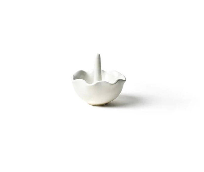 Signature White Ruffle Ring Dish