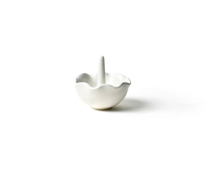 Signature White Ruffle Ring Dish