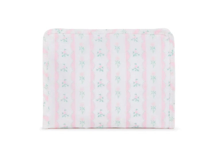 Roadie Medium Zip Pouch-Ribbon Floral Pink