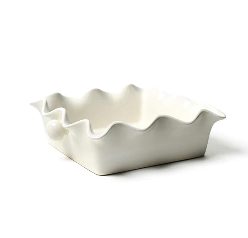 Signature Square Ruffle 9.5 casserole White