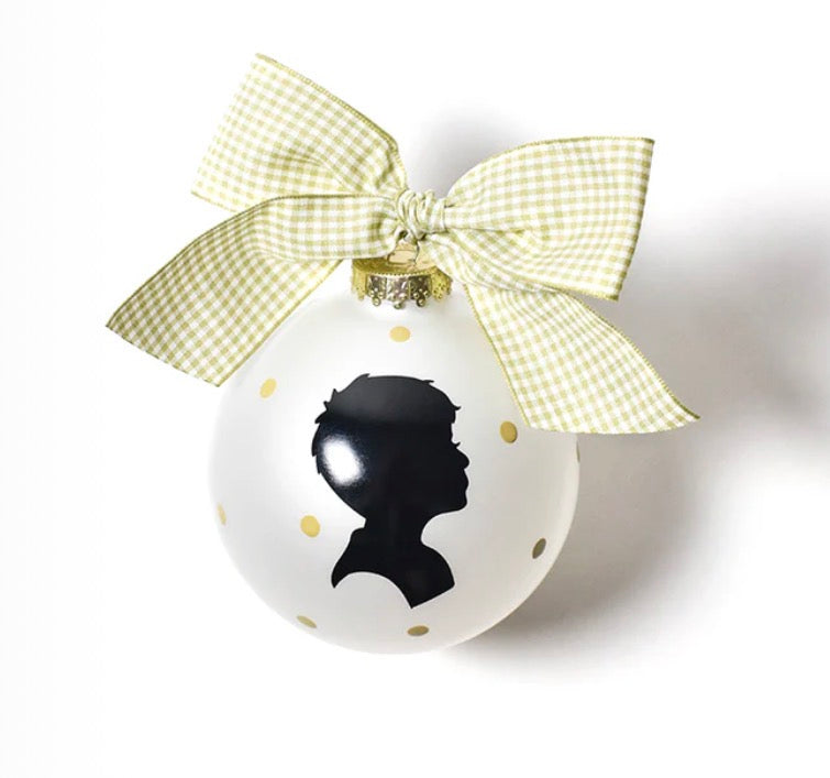 Boy Silhouette Glass Ornament