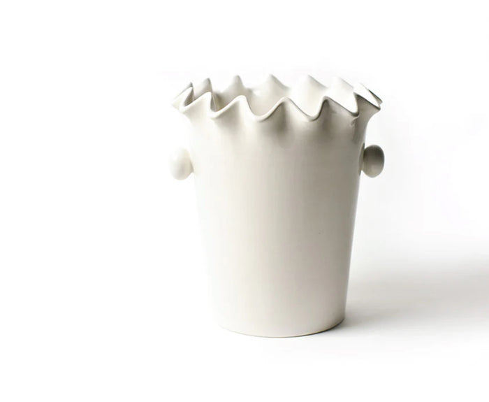 Signature White Ruffle Ice Bucket