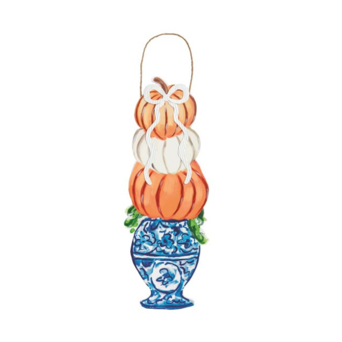 Pumpkin Topiary Door Hanger