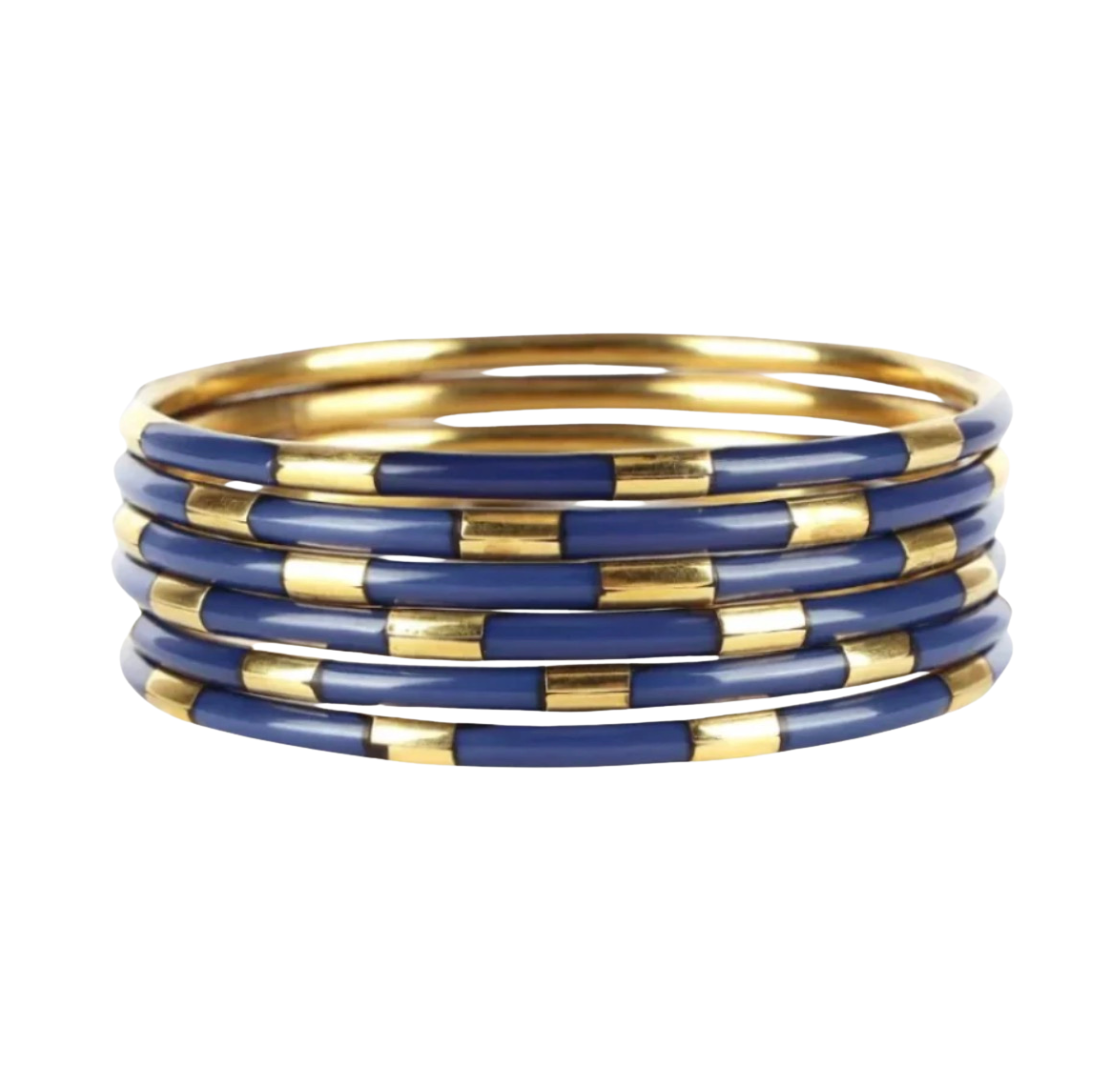 Navy Veda Bangles- Set of 6