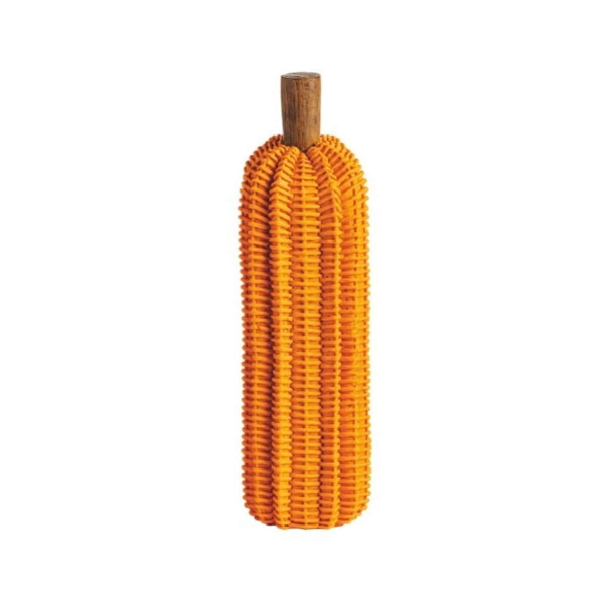 Large Orange Resin Wicker Pumpkin Sitter
