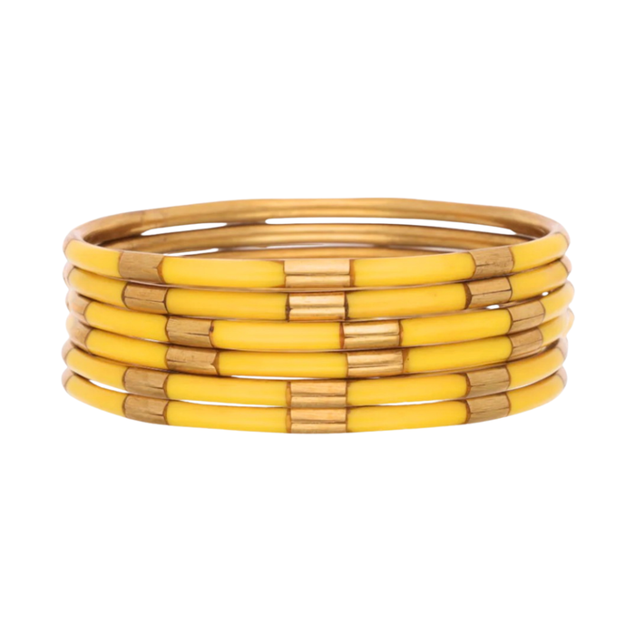 YELLOW VEDA BANGLES - SET OF 6