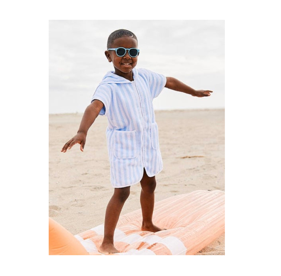 Weezie Light Blue Stripe Kids Cover Up