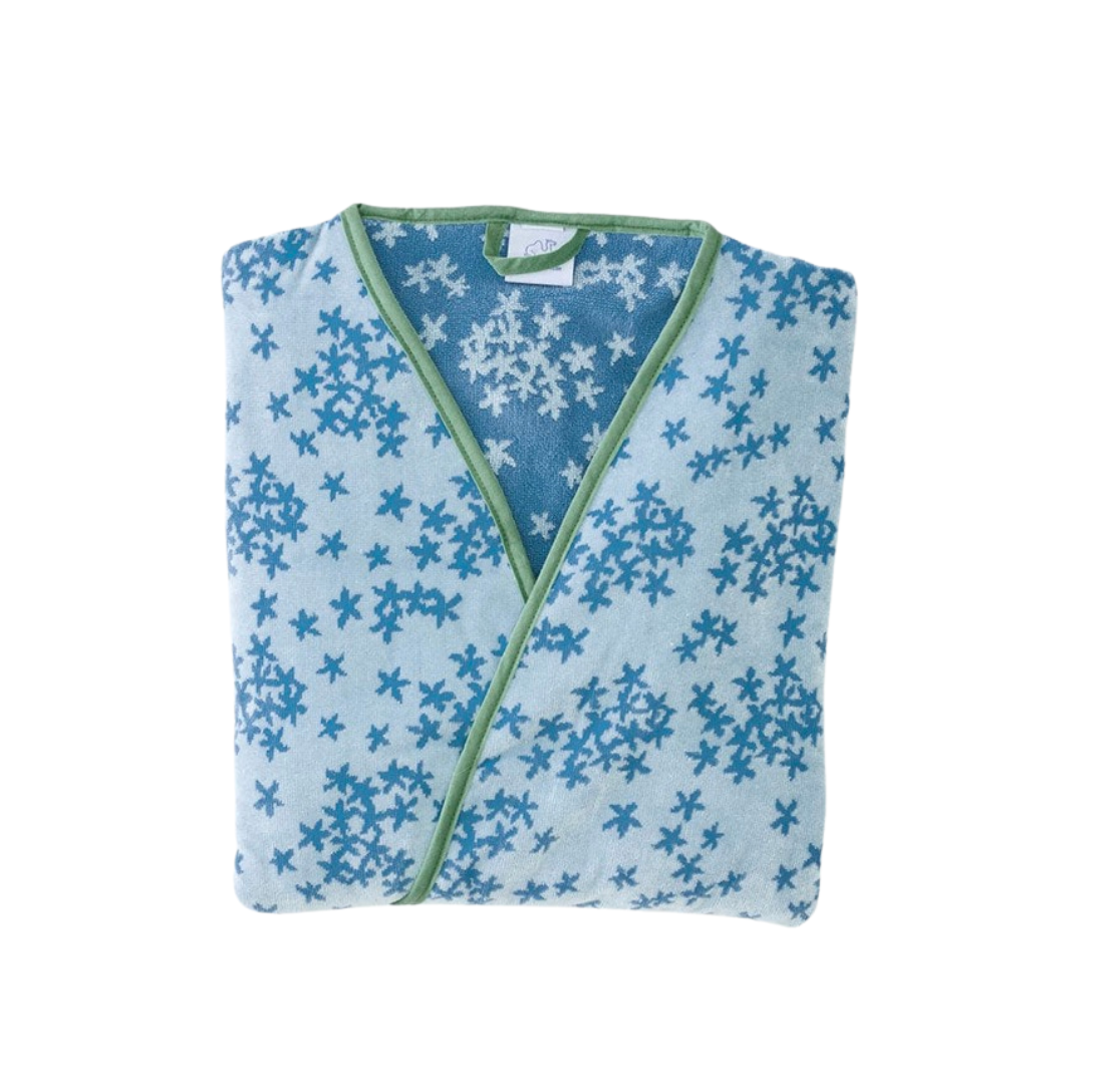 Weezie Blue Petal Women’s Bell Sleeve Plush Robe