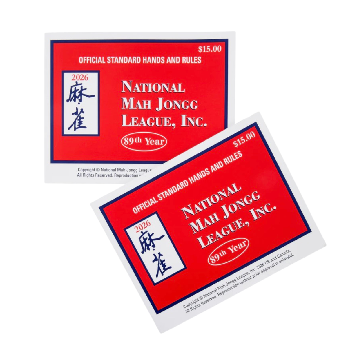 2026 National Mah Jongg League Playing Card