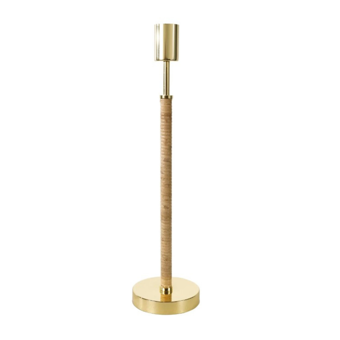 Bamboo Wrapped Metal Lamp with Inline Switch