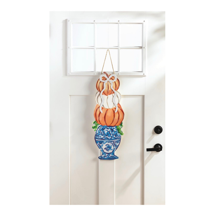 Pumpkin Topiary Door Hanger