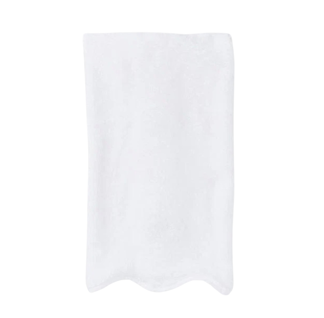 White Scallop Hand Towels