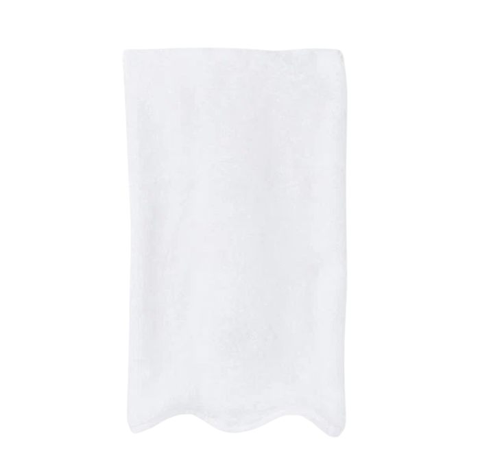 White Scallop Hand Towels