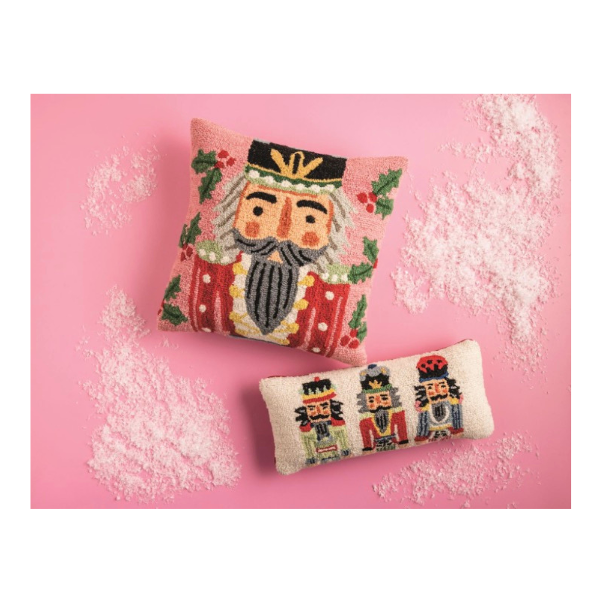 Nutcracker Hooked Wool Pillow