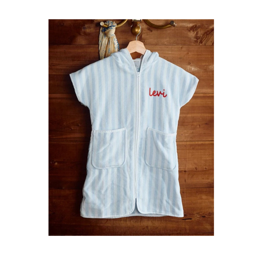 Weezie Light Blue Stripe Kids Cover Up