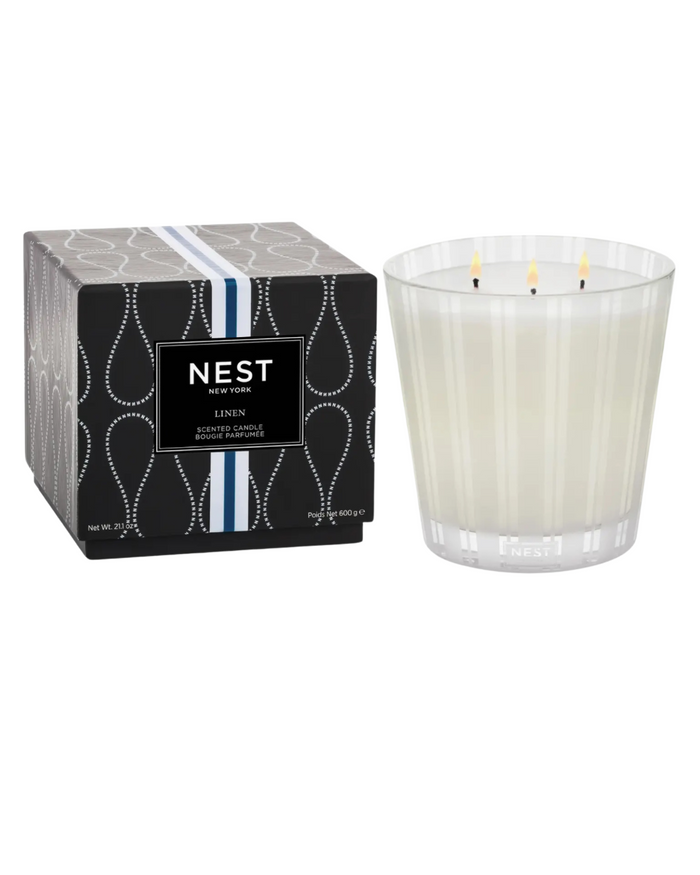 Linen 3 Wick Candle