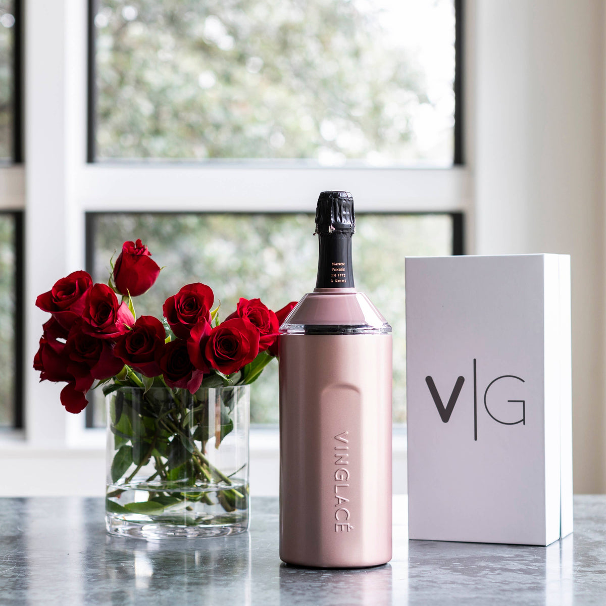 Copper Wine Gift Set with Glass Lined Wine Glass Pair