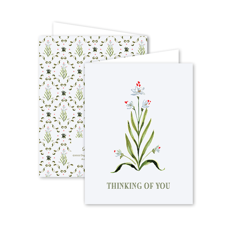 Paperwhites Scallop Thinking of You: Single Card