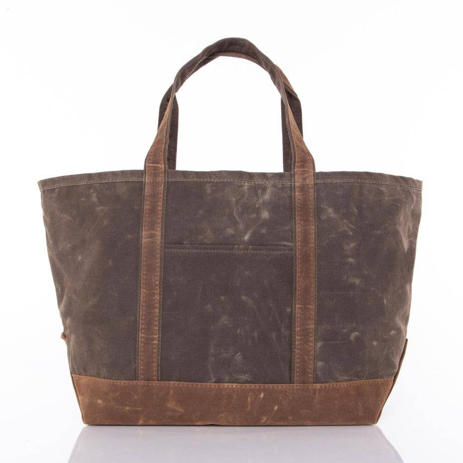 Waxed Large Classic Tote: Olive