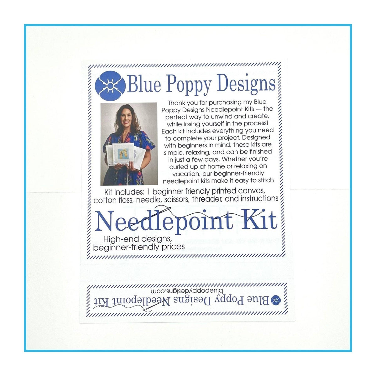 Blue Hydrangea Needlepoint Kit