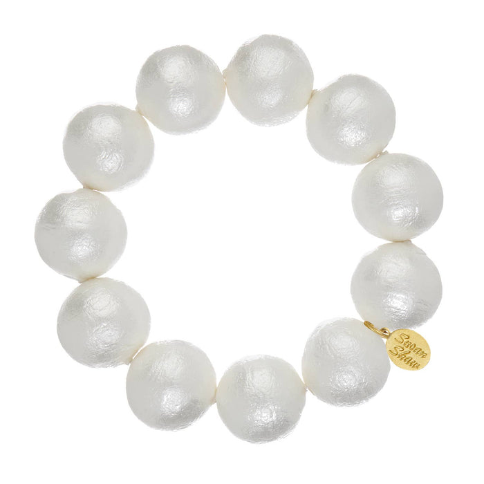 Large Cotton Pearl Stretch Bracelet